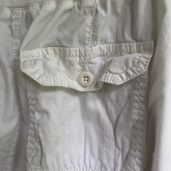 JNY JONES NEW YORK Sport Cargo Drawstring White Capri - Longer Shorts Cotton 6 - Picture 10 of 12